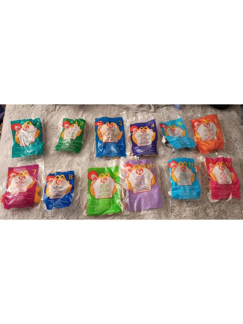 ULTRA RARE Complete Set (1-12) 1999 McDonald’s Teenie Beanie Babies - Sealed